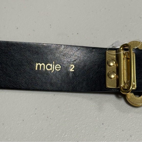🆕 MAJE Pearl Detail Leather Buckle Belt S/M - Picture 4 of 11